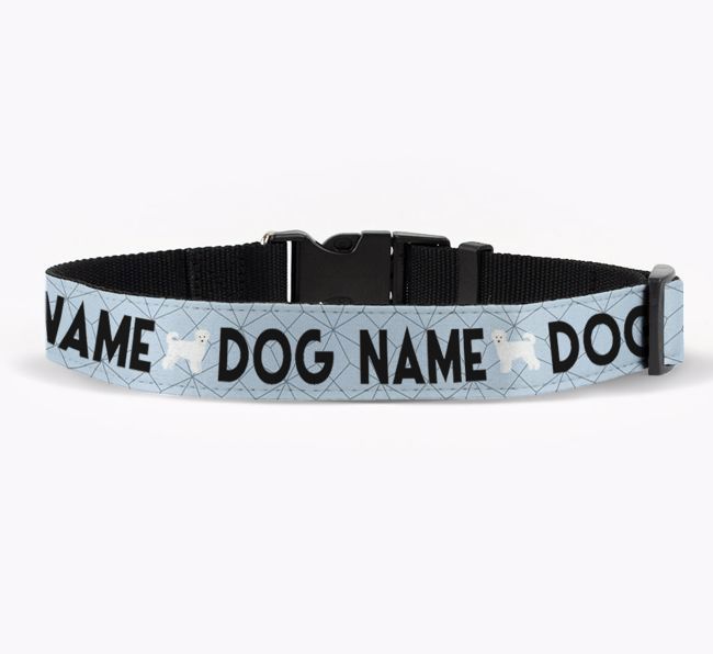 Personalised Fabric Collar with Doughnuts and {breedFullName} Icon for {dogsName}